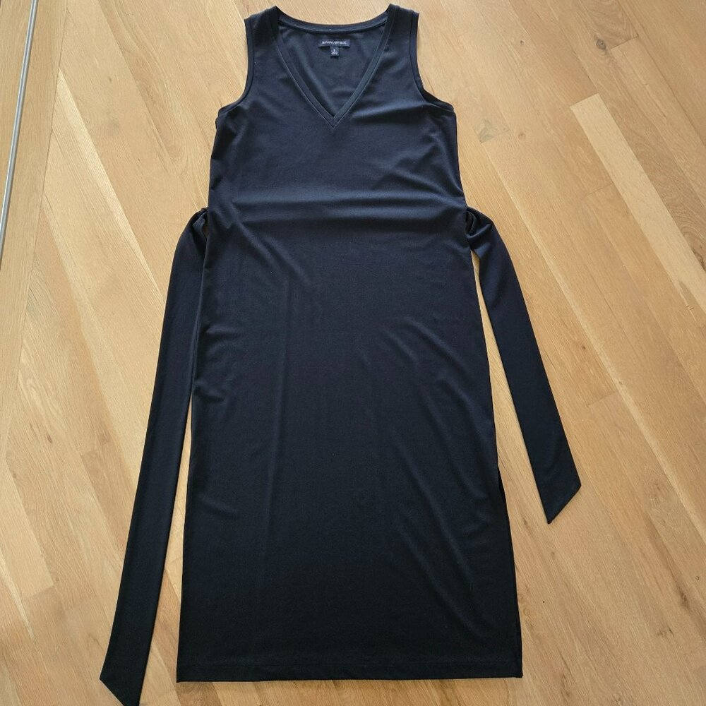 Banana Republic V-Neck Column Dress - Black Size Small